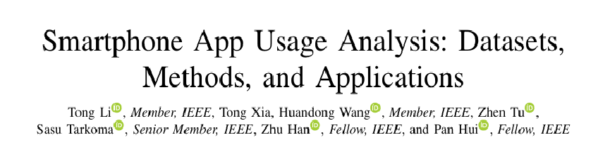 Cover image for Smartphone App Usage Analysis: Datasets, Methods, and Applications