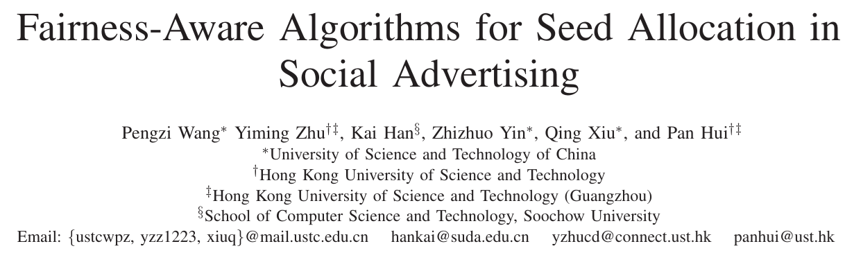 Cover image for Fairness-Aware Algorithms for Seed Allocation in Social Advertising