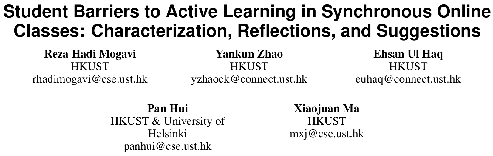 Cover image for Student Barriers to Active Learning in Synchronous Online Classes: Characterization, Reflections, and Suggestions