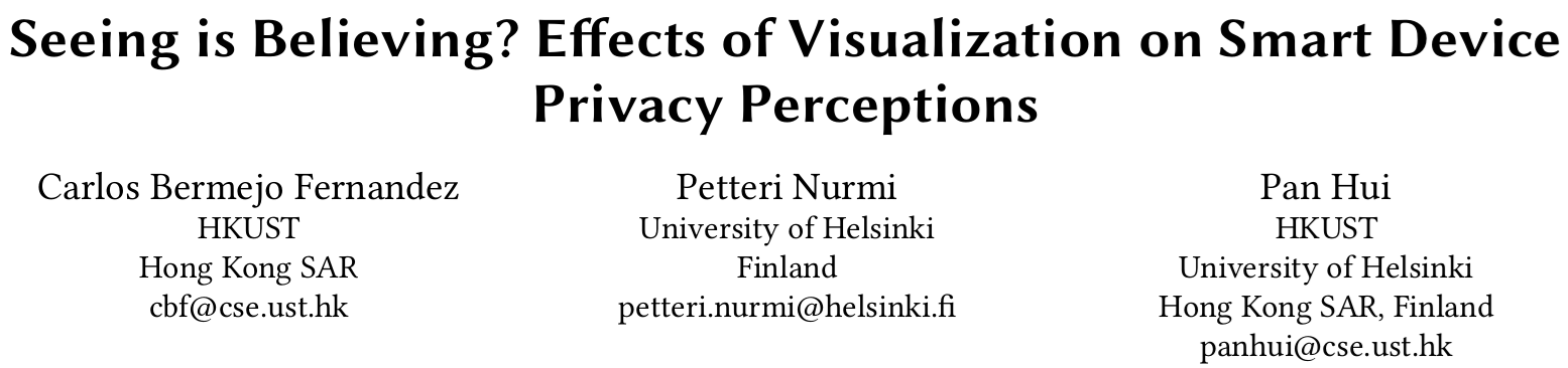 Cover image for Seeing is Believing? Effects of Visualization on Smart Device Privacy Perceptions