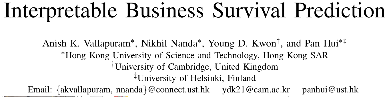 Cover image for Interpretable Business Survival Prediction