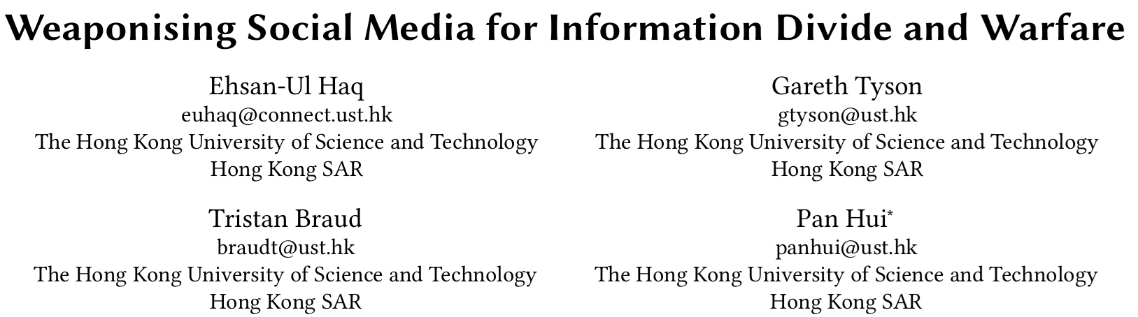 Cover image for Weaponising Social Media for Information Divide and Warfare