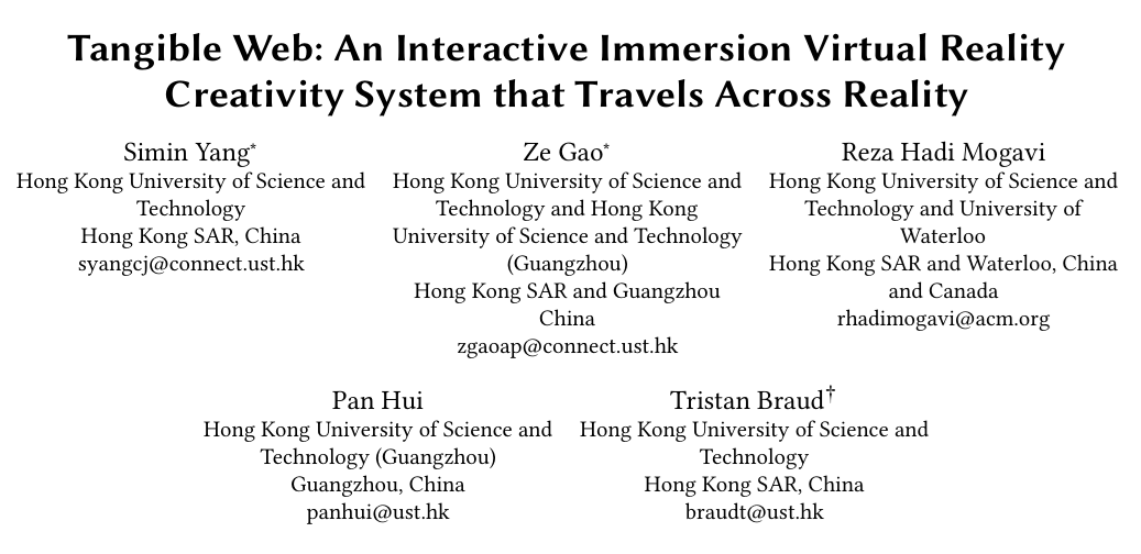 Cover image for Tangible Web: An Interactive Immersion Virtual Reality System That Travels Across Reality