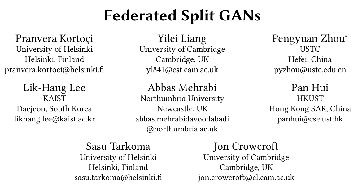 Cover image for Federated Split GANs