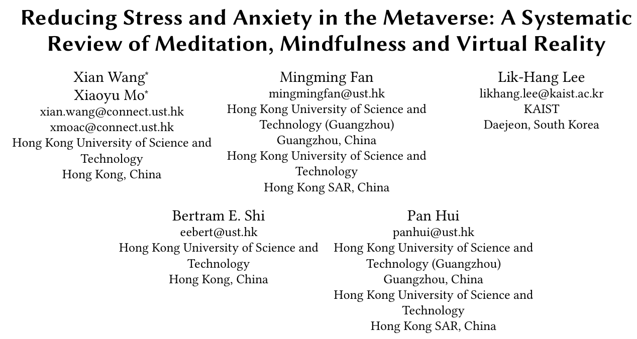 Cover image for Reducing Stress and Anxiety in the Metaverse: A Systematic Review of Meditation, Mindfulness and Virtual Reality