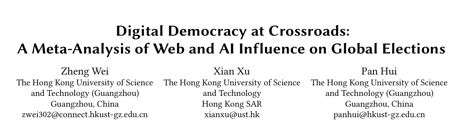 Cover image for Digital Democracy at Crossroads: A Meta-Analysis of Web and AI Influence on Global Elections