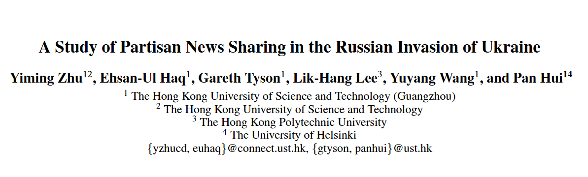 Cover image for A Measurement Study of the Partisan News Sharing in the Russian Invasion of Ukraine in 2022