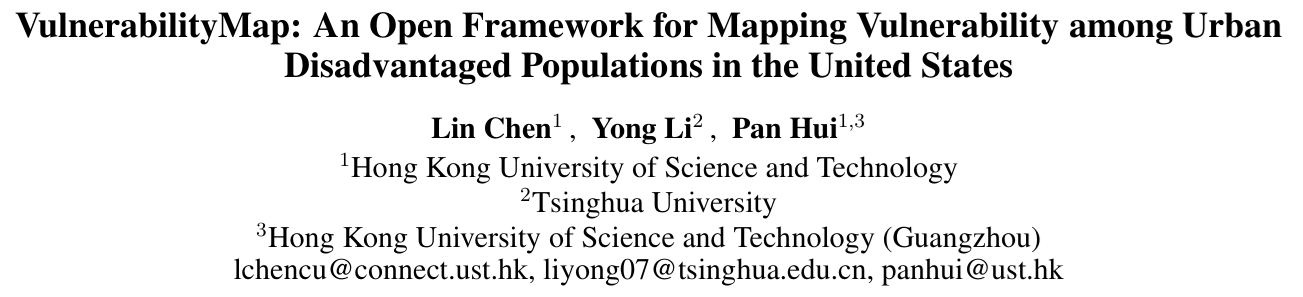 Cover image for VulnerabilityMap: An Open Framework for Mapping Vulnerability among Urban Disadvantaged Populations in the United States