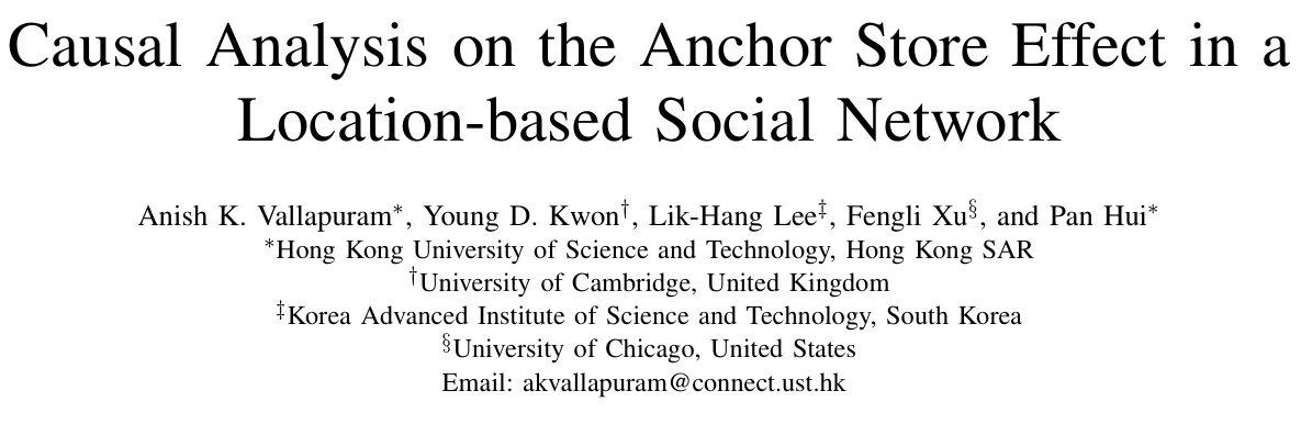 Cover image for A causal Analysis on the Anchor Store Effect Using Open-LBSN Data